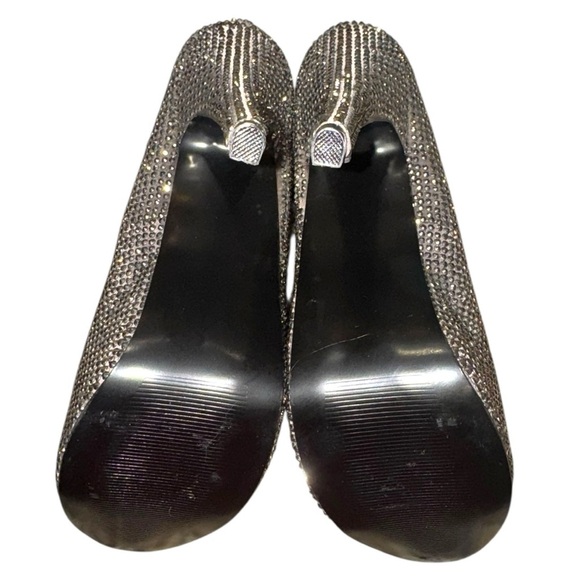 Bordello Rhinestone Platform Stilettos – Silver Sparkle – Size 6.5–7 - Picture 8 of 9